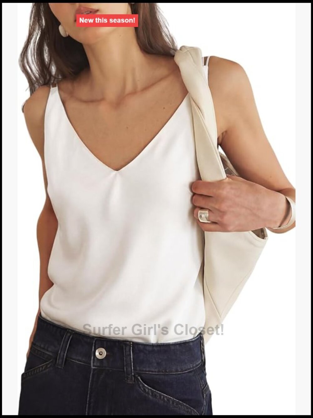 100% Mulberry Silk Tank with Built-in Bra V-Neck Cami Wireless